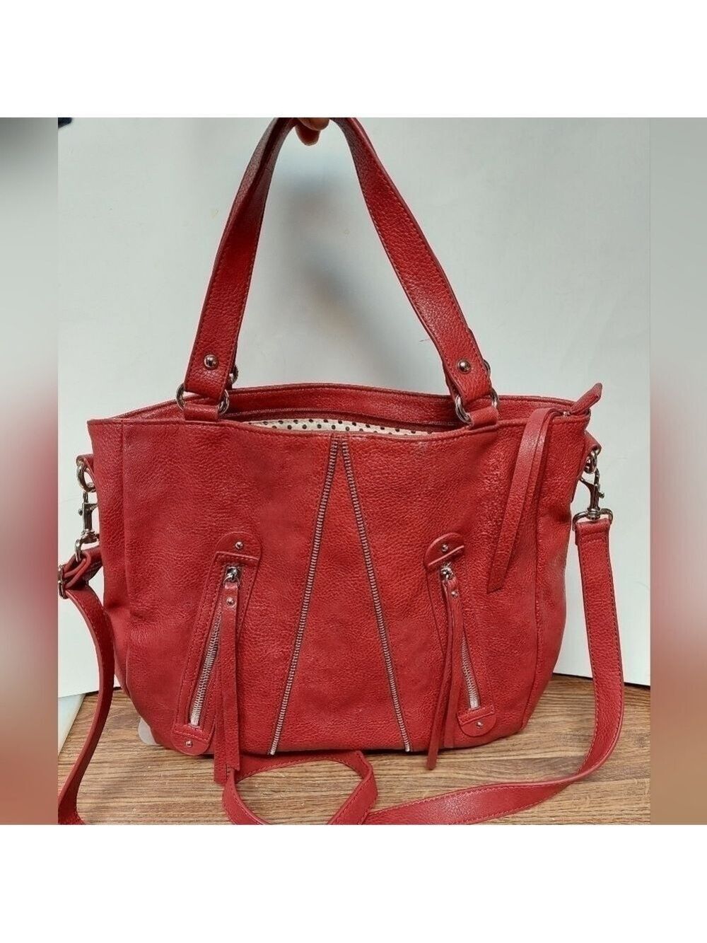 LP Blue Large Red Shoulder Bag